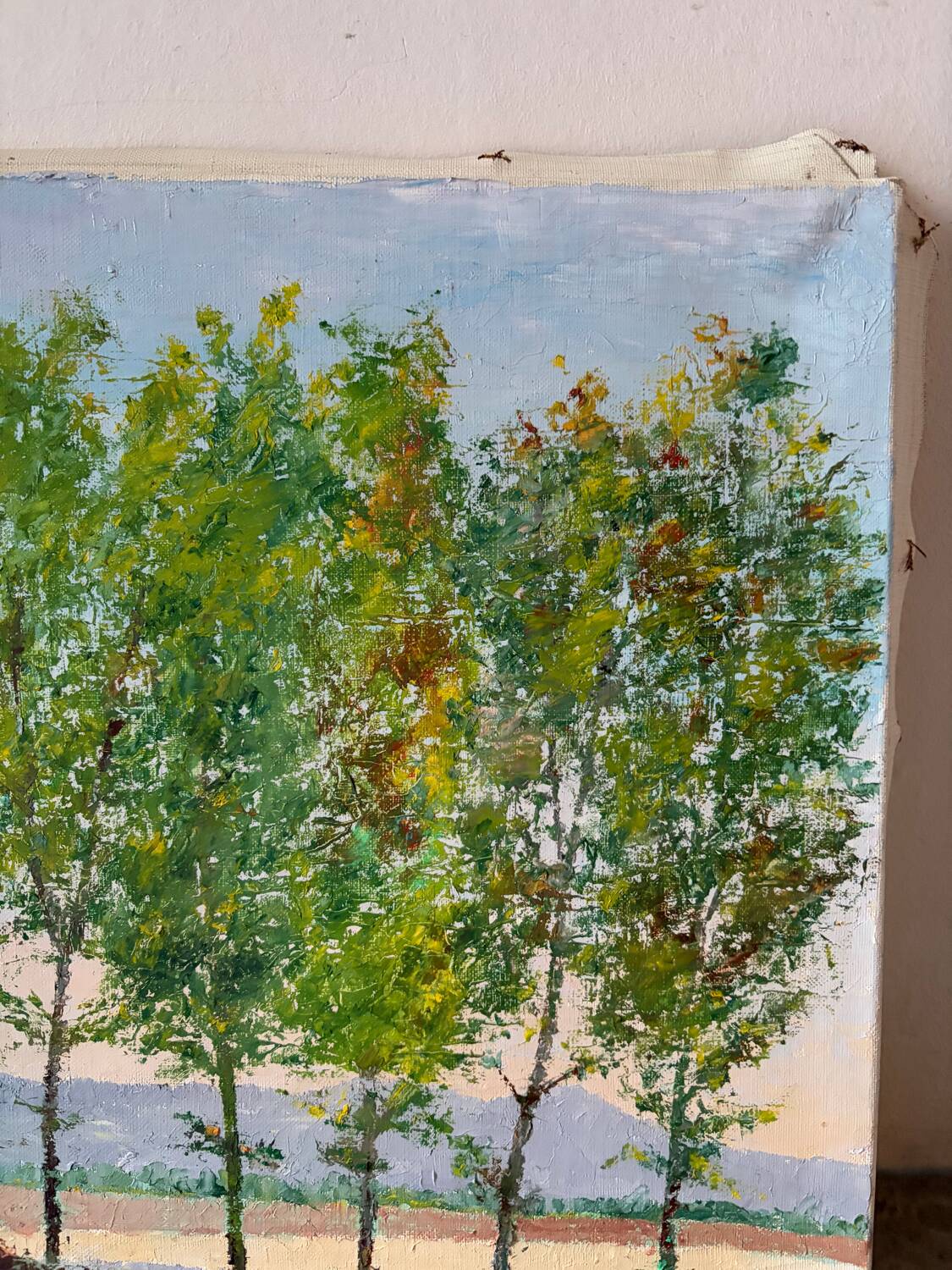 Wooded landscape, oil on canvas, signed