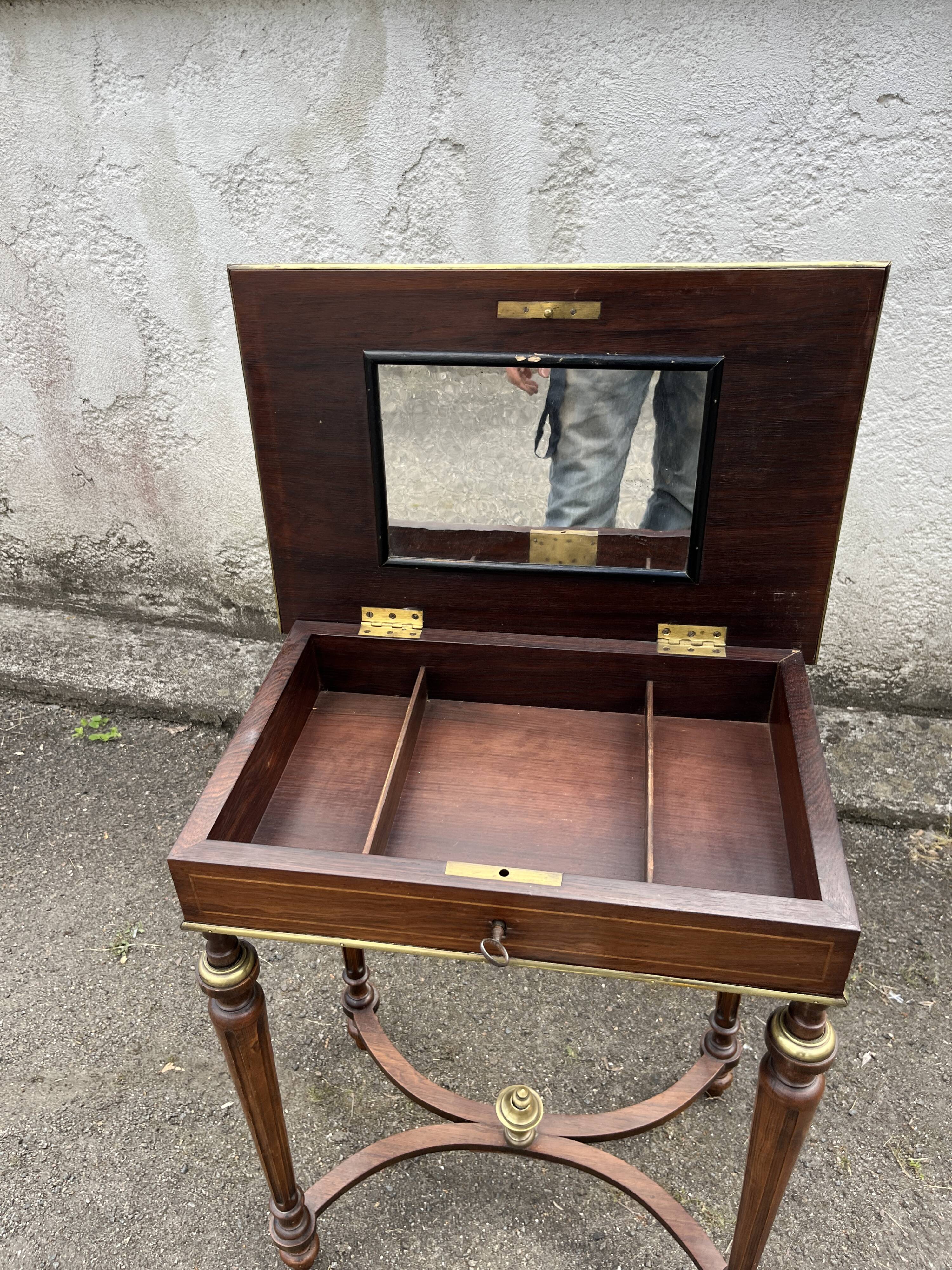 Dressing table Napoleon III — mirror, brass, marquetry