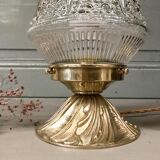 Glass and brass lamp