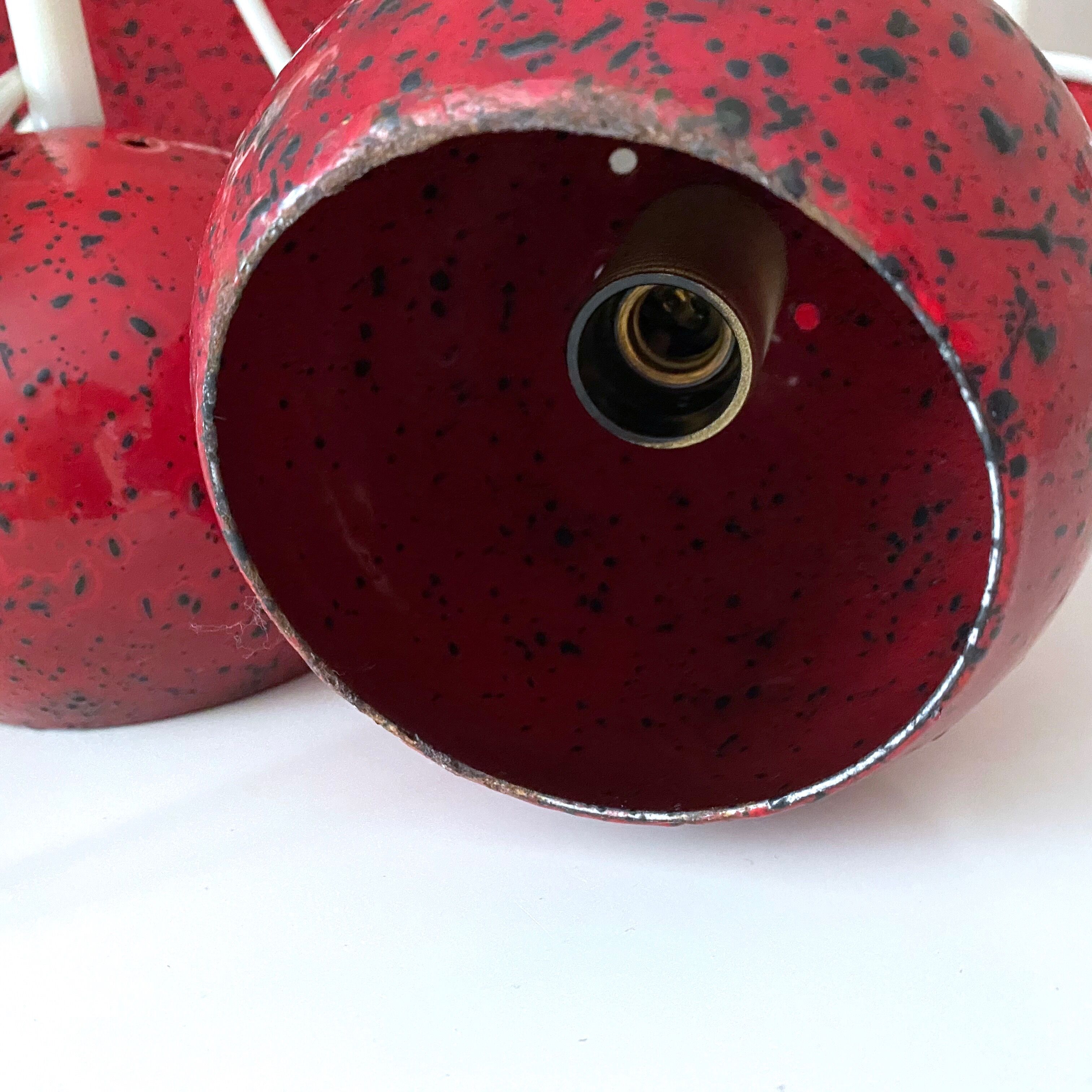 Vintage hanging lamp/cascade lamp in enamel, retro lamp, 70's