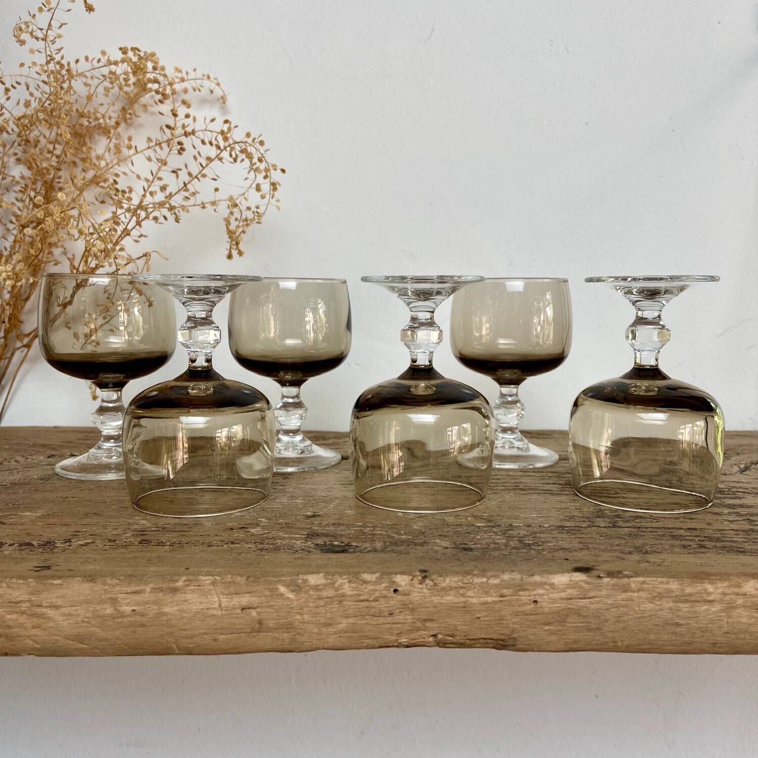 6 smoked liqueur glasses