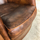 Vintage sheep leather club chair