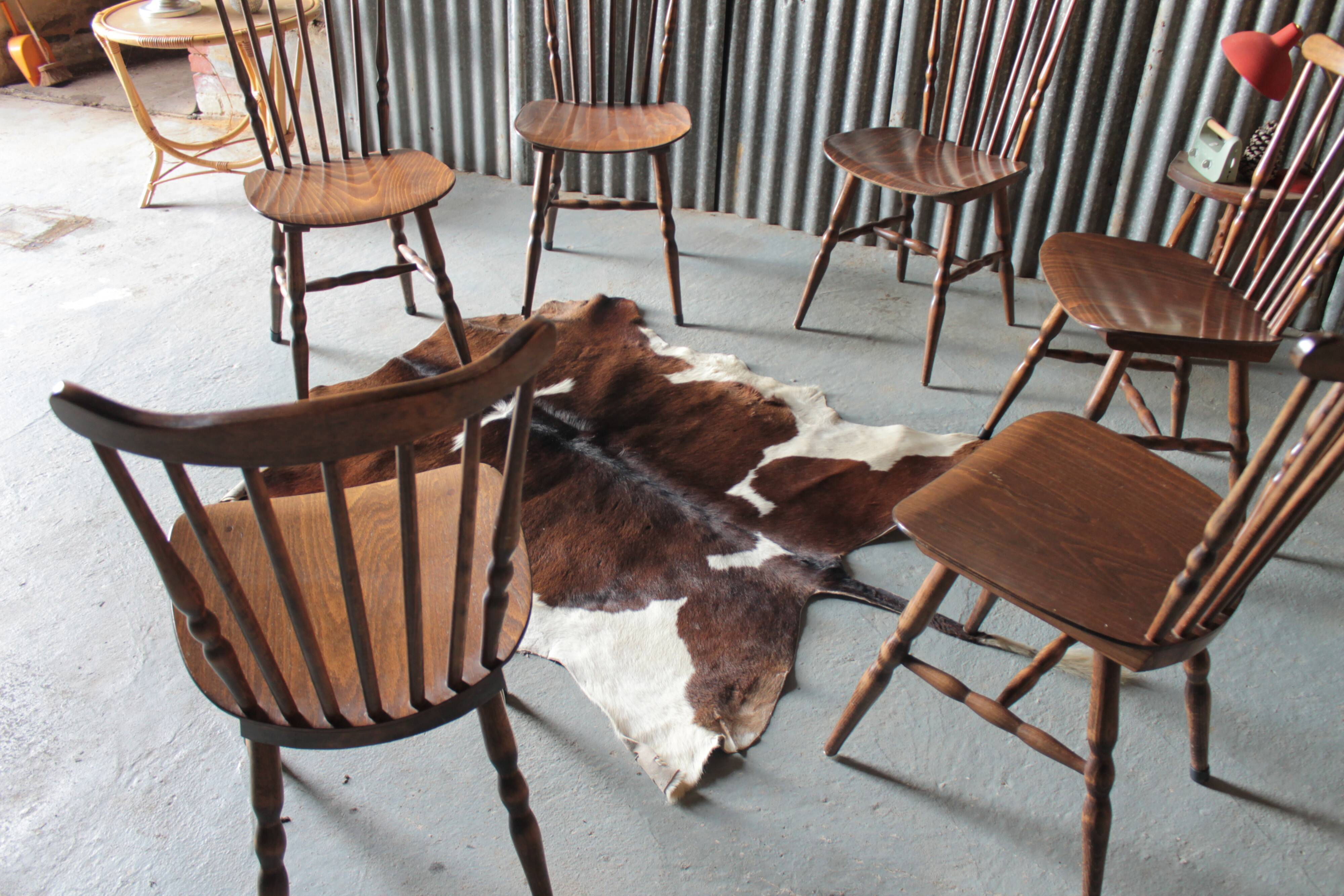 Series of 6 chairs of Bistro Baumann menuet style