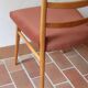 4 vintage Scandinavian chairs in light wood, 1960s.