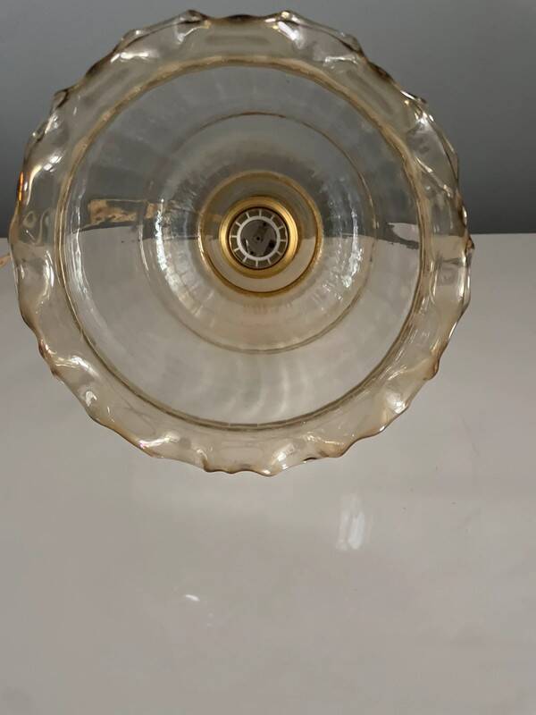 Vintage amber glass chandelier