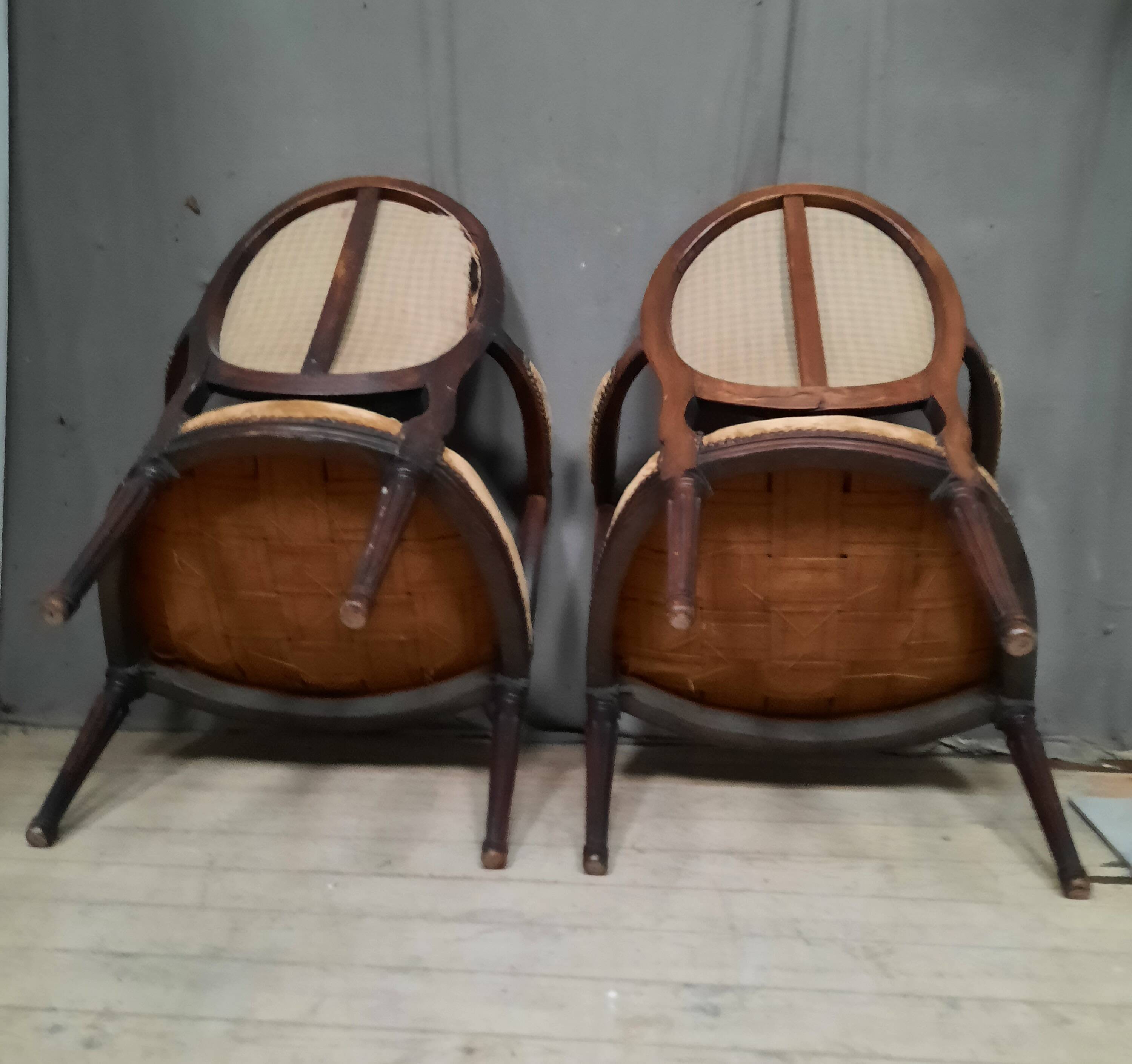 Pair of Louis XVI medallion armchairs