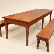 Farmhouse table and benches – Louis-Philippe style – Pitch pine