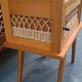 Vintage rattan bedside