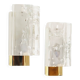 Pair of wall lamps in brass & glass by Doria Leuchten
