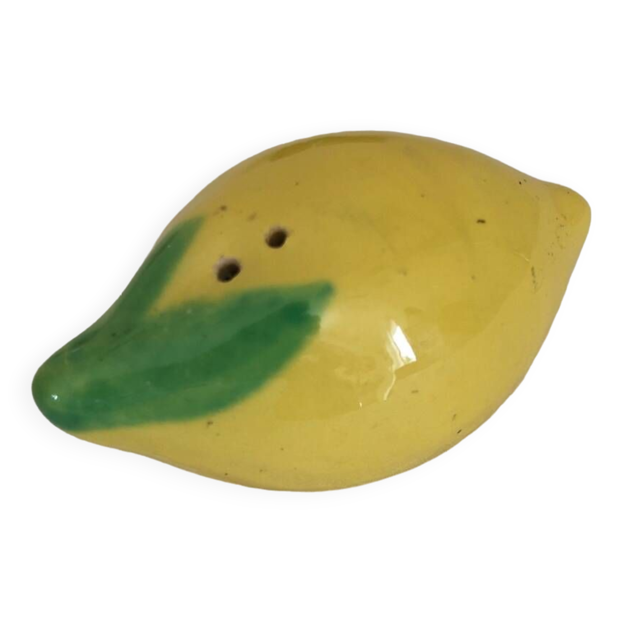 Lemon-shaped slip salt shaker