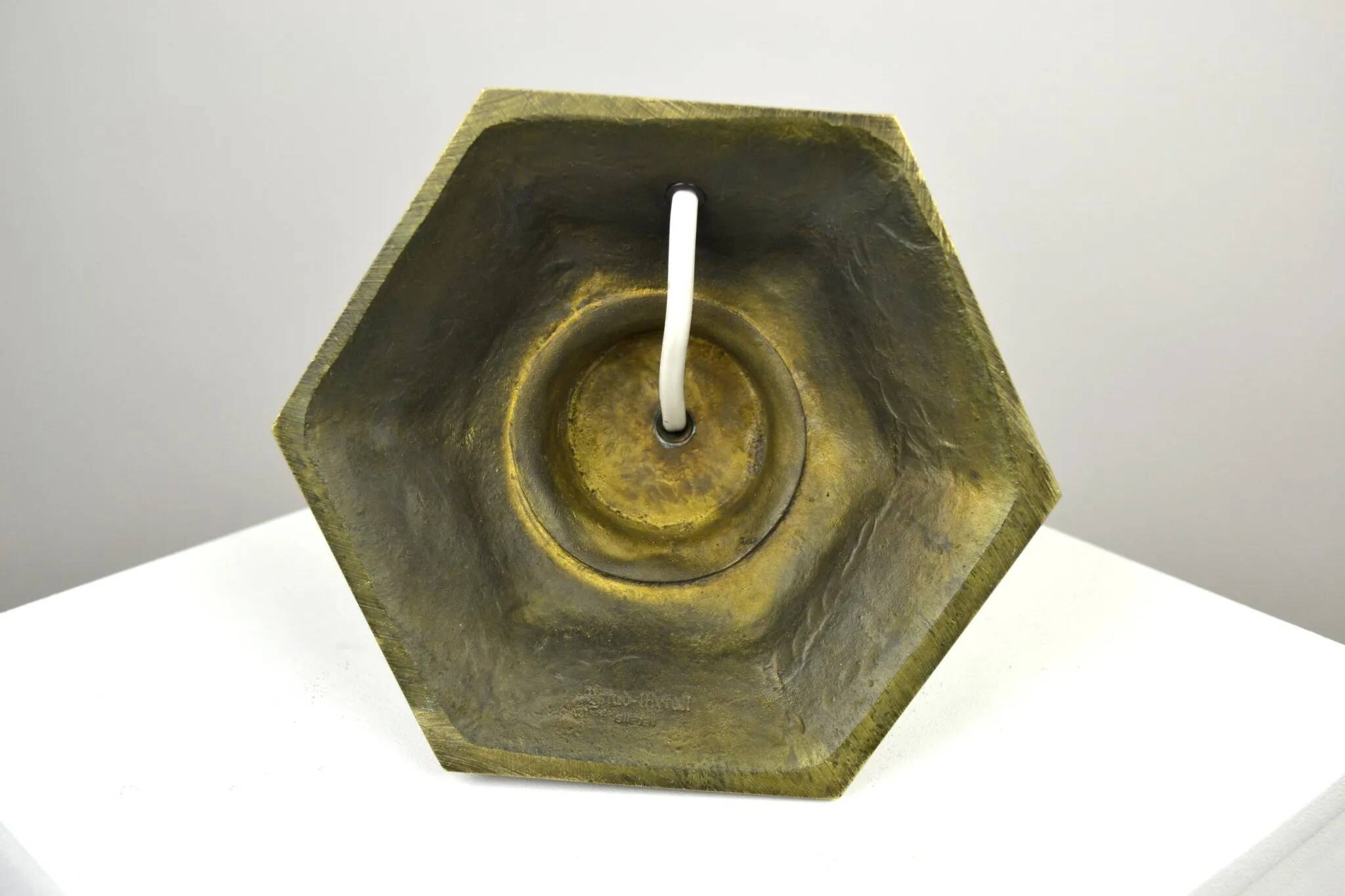 Solid Brass Table Lamp by Oscar Antonssons for Ystad-Metall, Sweden, 1940s