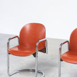 Two leather chairs Tobia Scarpa Design Dialogo Modernist, 1970