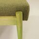 Set of two vintage-style footstools, green wood and bouclé upholstery