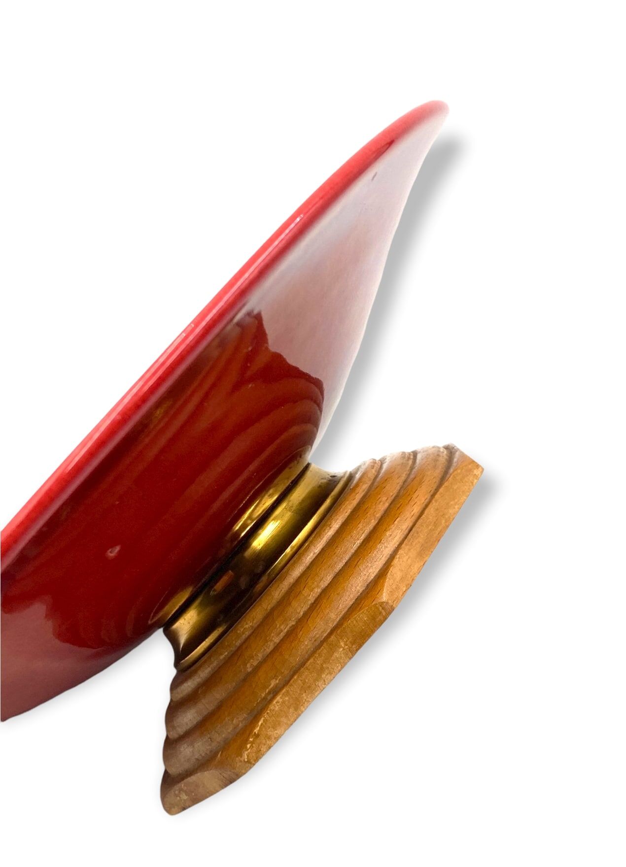 Modern red vide poche / centerpiece, Sevres France 1940s