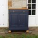 Antique solid wood sideboard – Deep blue & wooden top