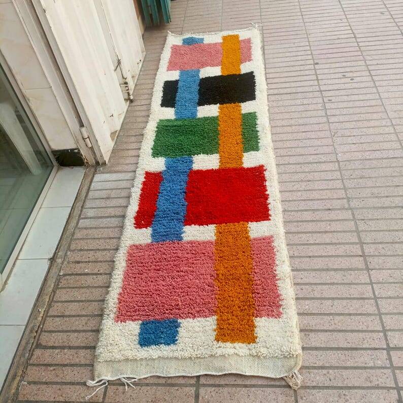 Handmade runner rug 300cmx70cm