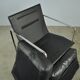 Black leather and metal armchair, 1980s