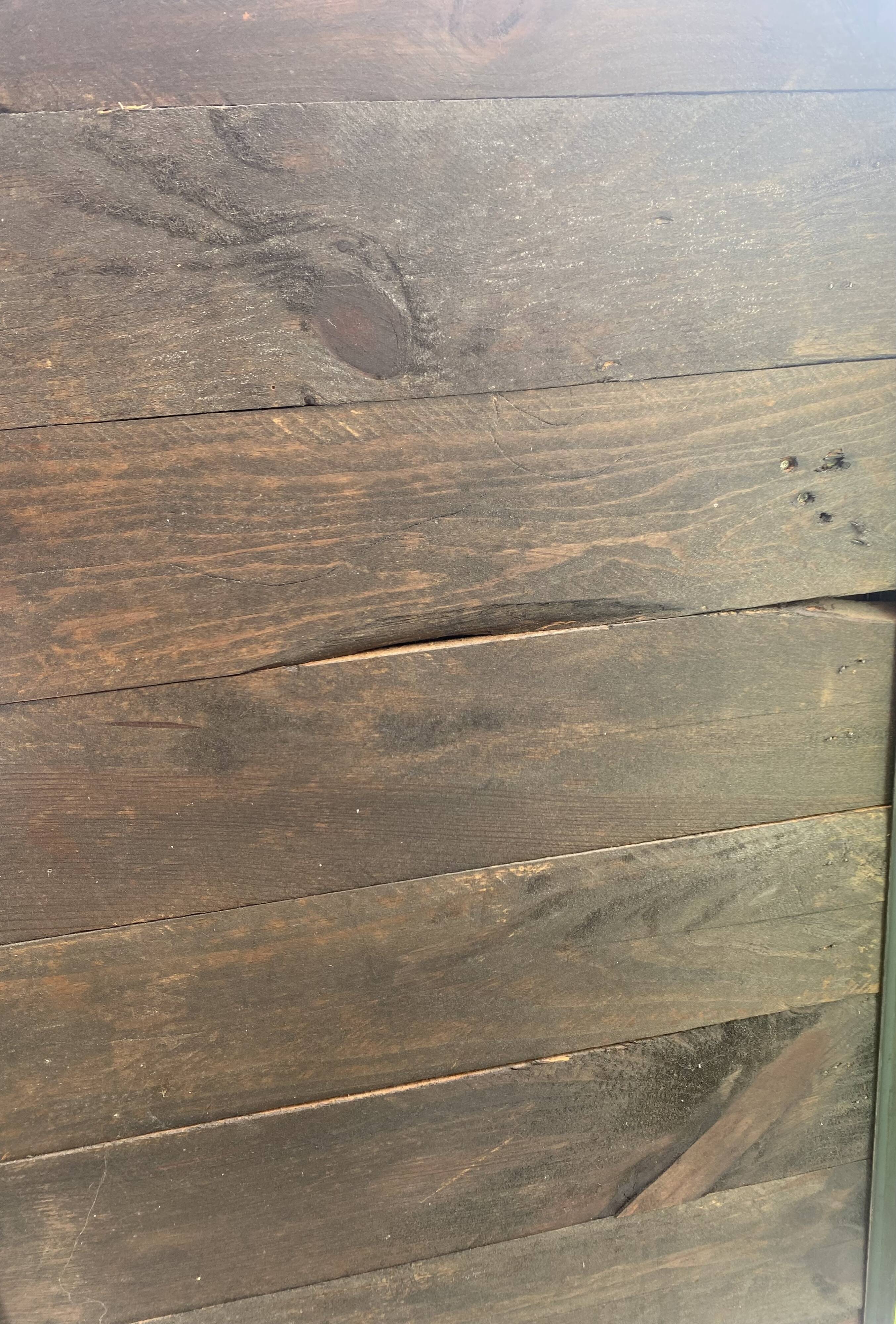 Industrial metal & solid wood screen - Unique designer piece