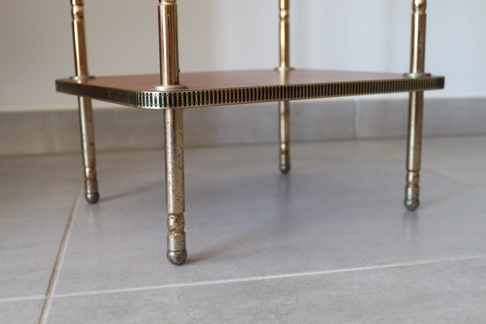 60s teak and brass table
