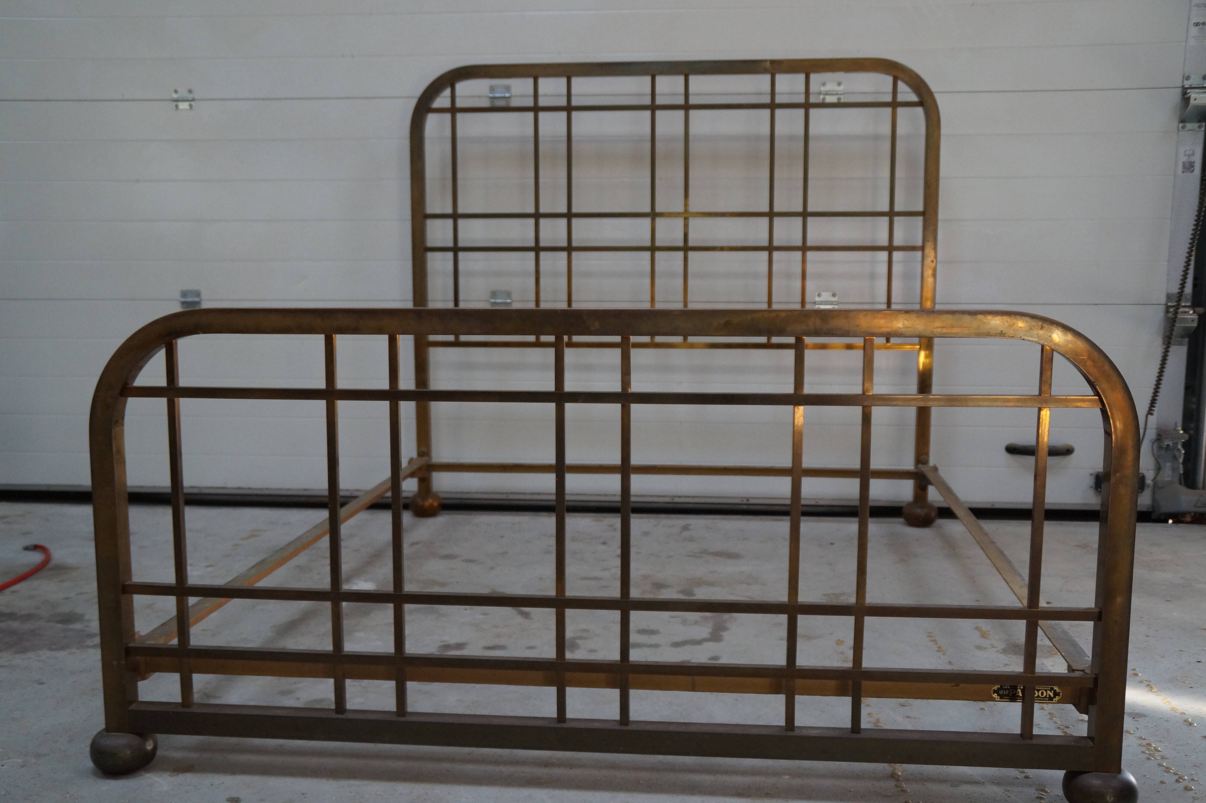 Bed art deco brass 150x190