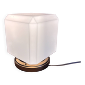 Cubic opaline table lamp