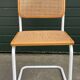 Set of 4 Cesca b32 model chairs in white by Marcel Breuer