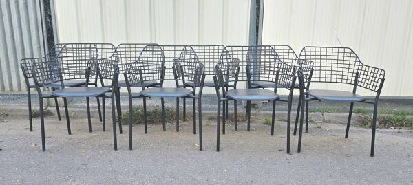 Suite de 8 chaises lyze, emu