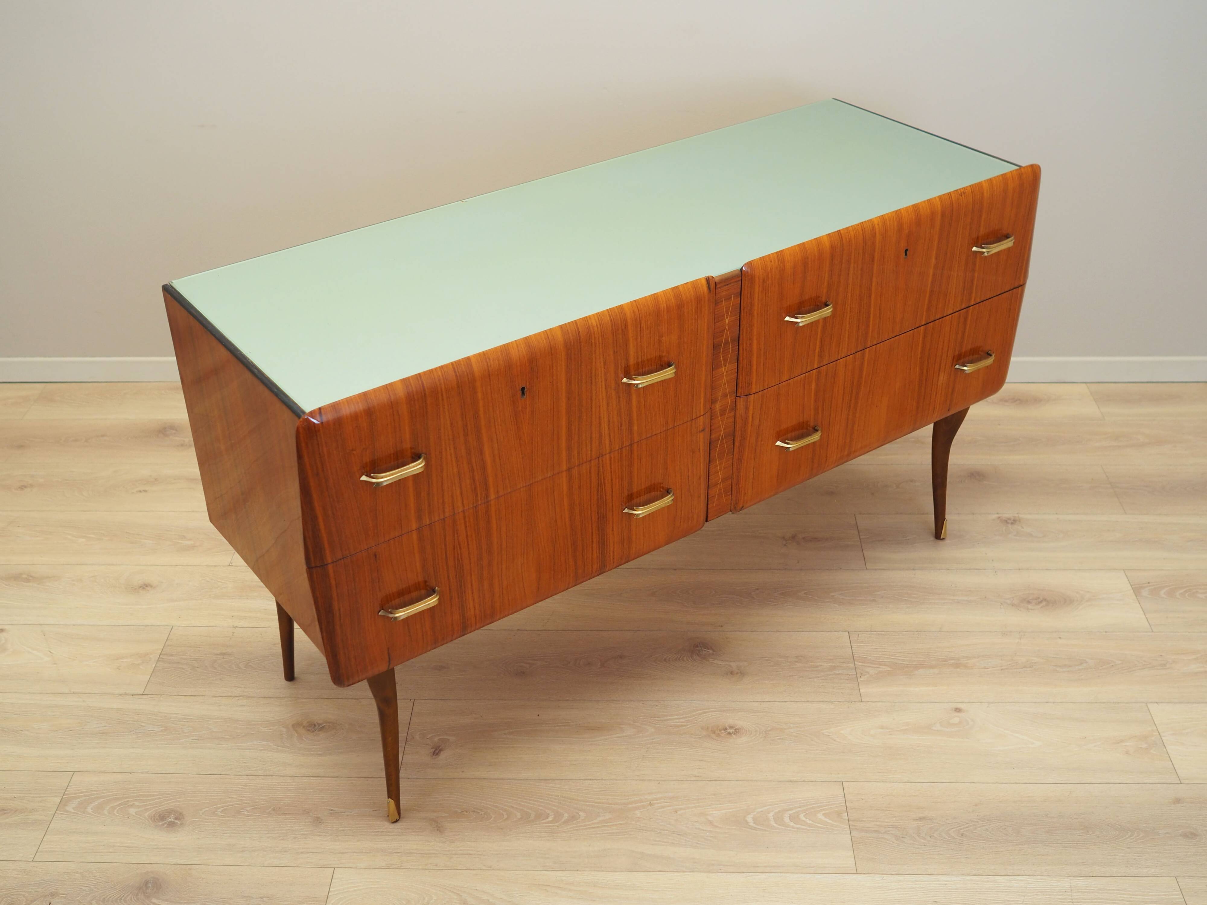 Mahogany chest of drawers, Italian design, 1960s, production: Italy