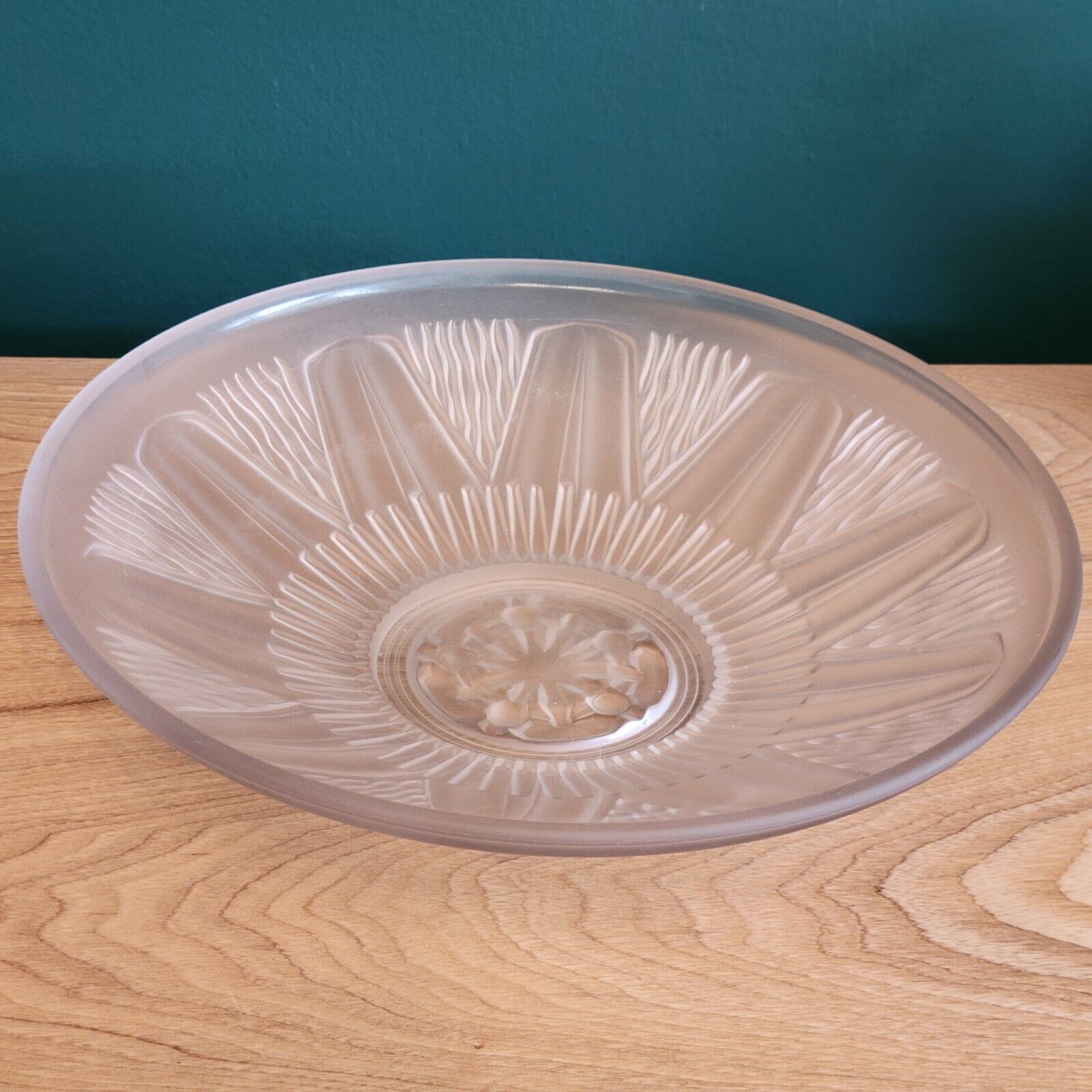 Old glass cut molded satin art deco