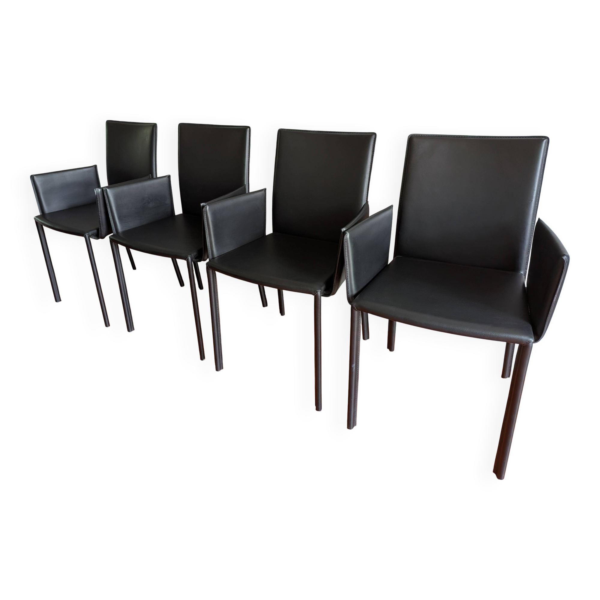 4 leather Twiggy chairs by Gebrüder Thonet