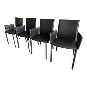 4 chaises en cuir Twiggy - thonet