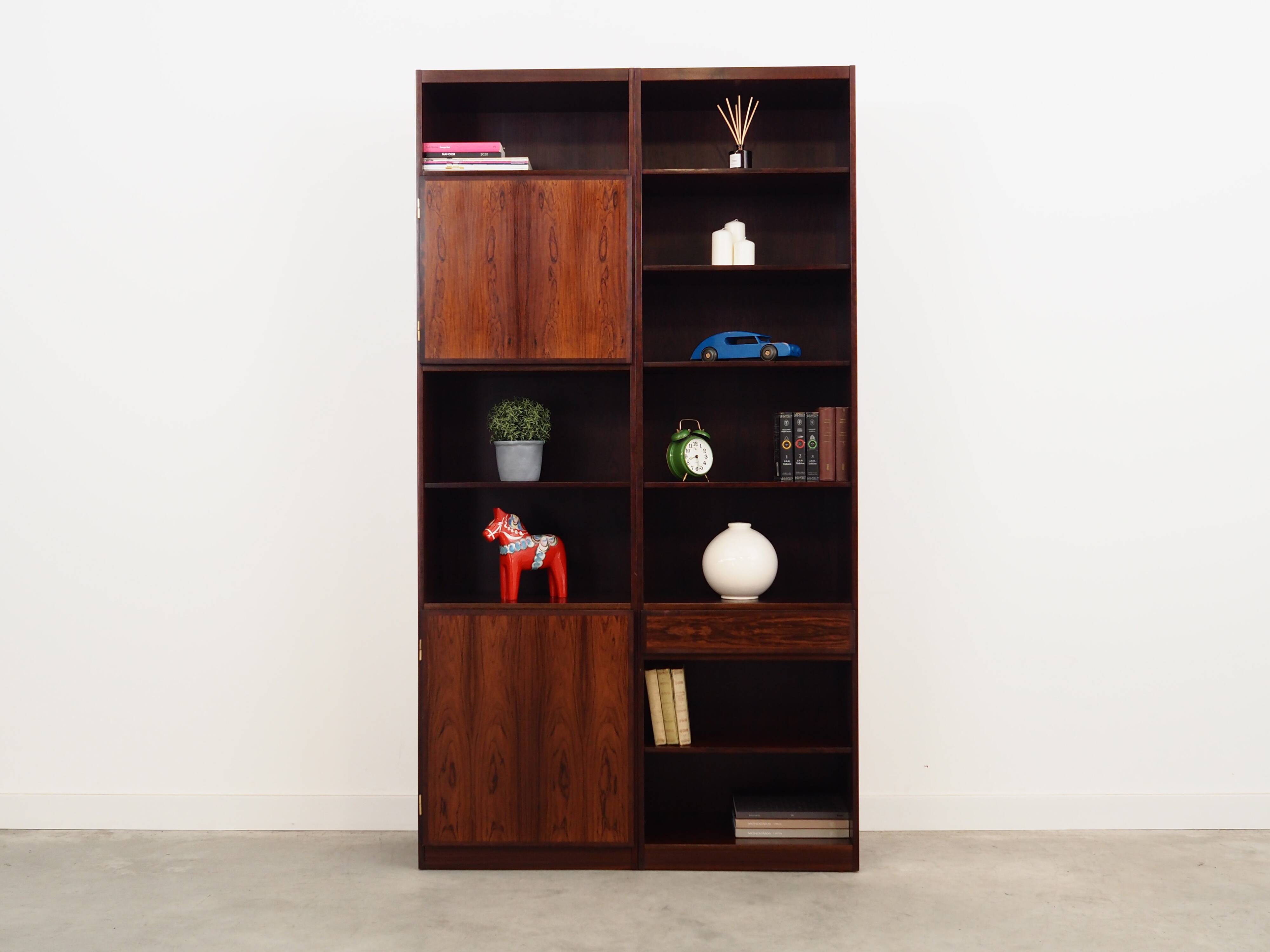 Ensemble de bibliothèques en palissandre, design danois, années 1970, éditeur : Omann Jun