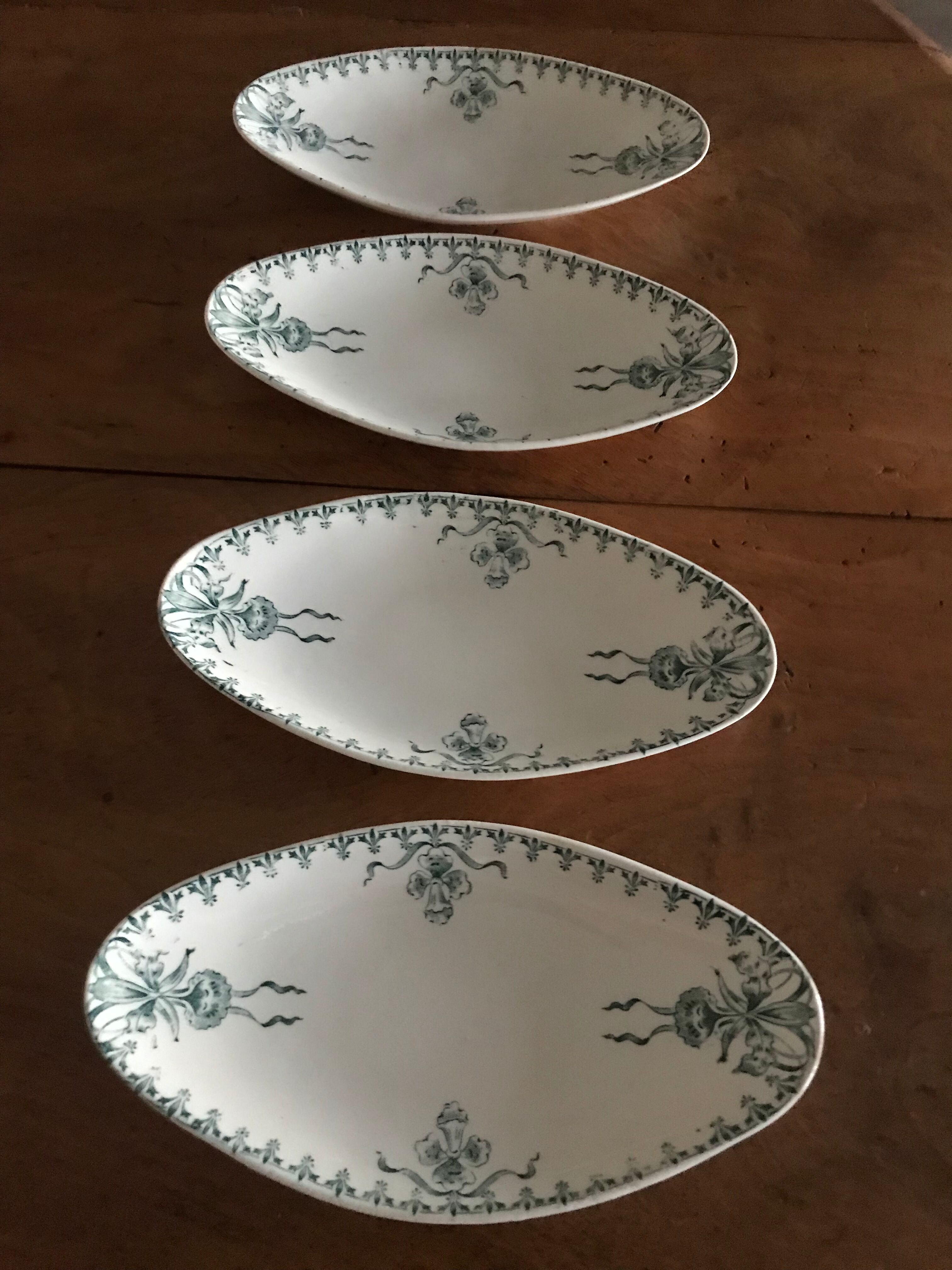 Antique Raviers in Opaque Porcelain from Gien