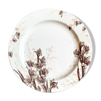 Round dish in Creil & Montereau iron, "Gladiolus" service