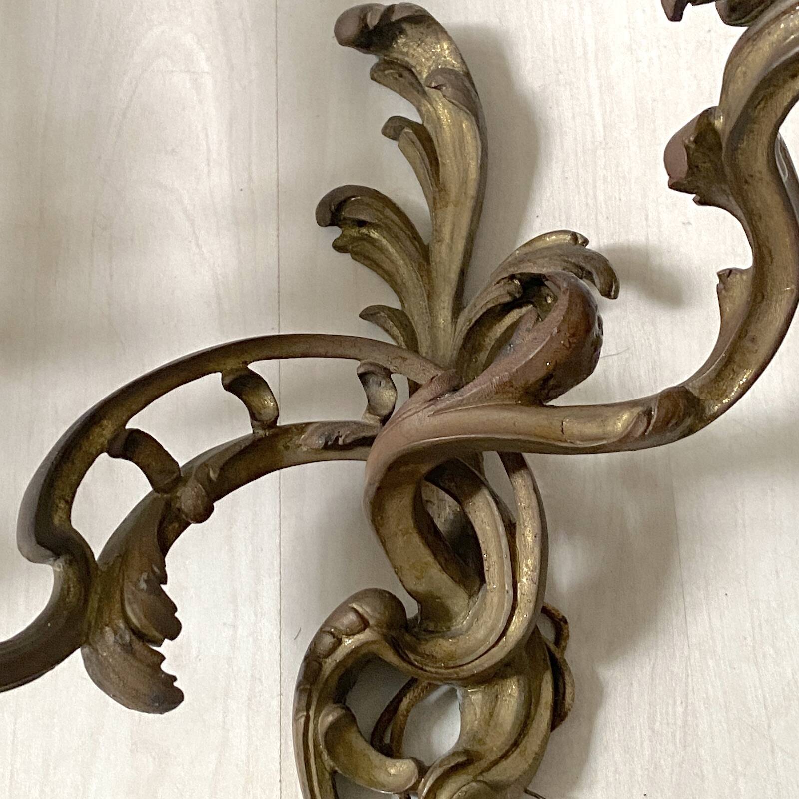 Pair of bronze wall sconces in Louis XV style