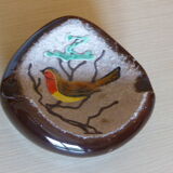 Bird ashtray enamelled