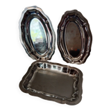 Set of mini stainless steel trays