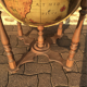 Vintage world map bar in wood