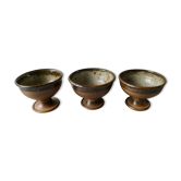 Lot de 3 coupes en grès pyrité, années 70/80