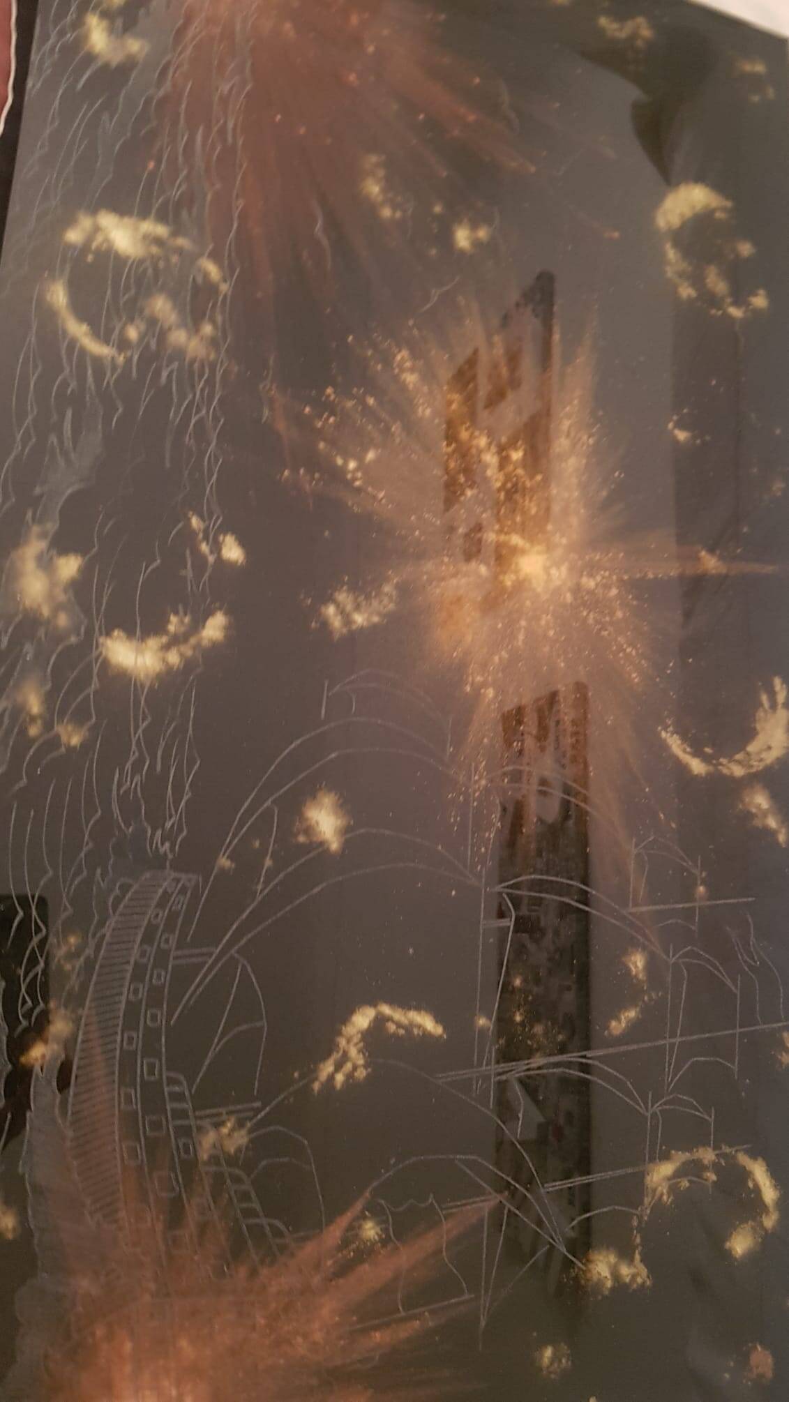 Gold and bronze powder table signed Lasco