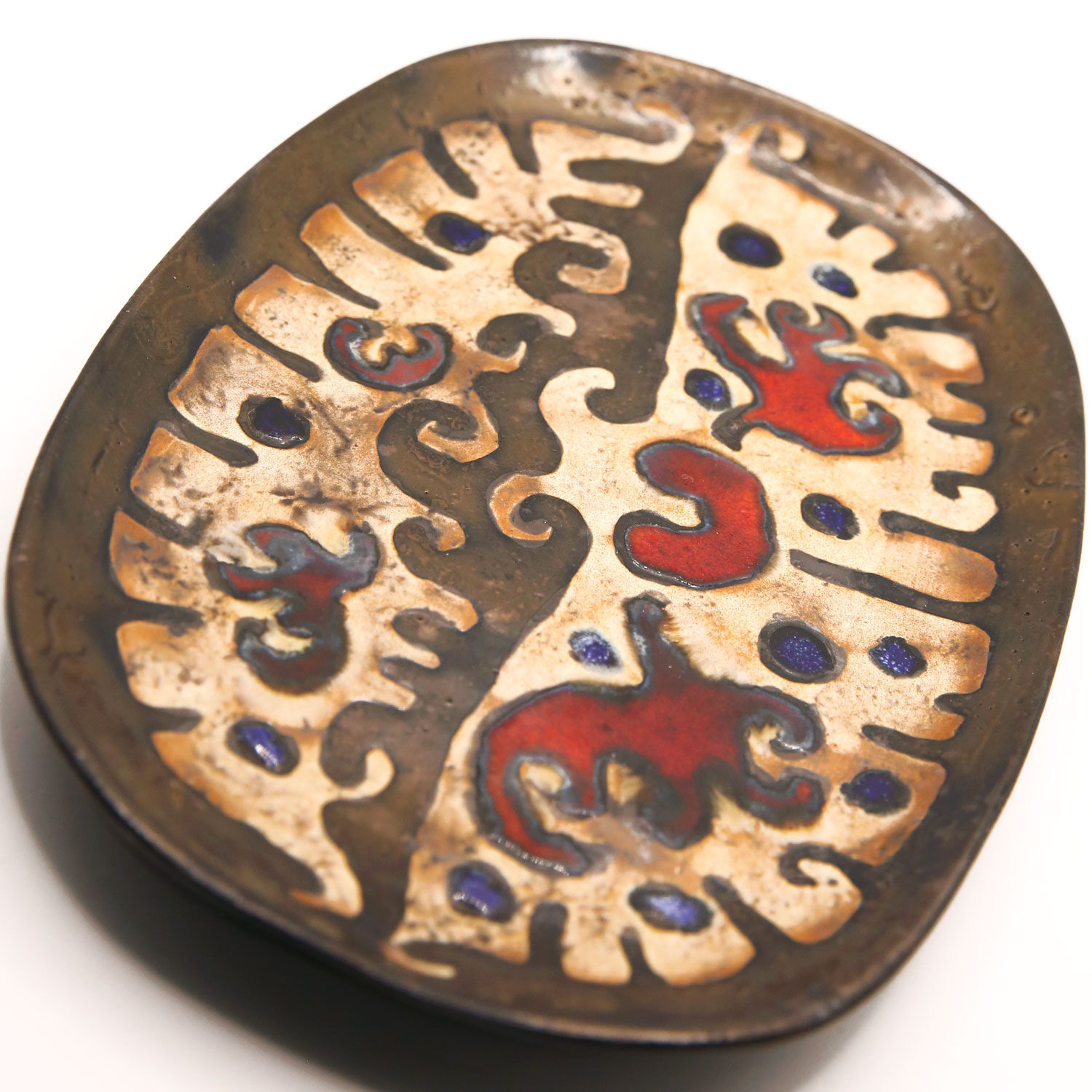 Brutalist ceramic dish Perignem from the 60s / 70s