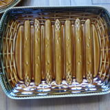Set of 5 asparagus plates with 1 Sarreguemines dish