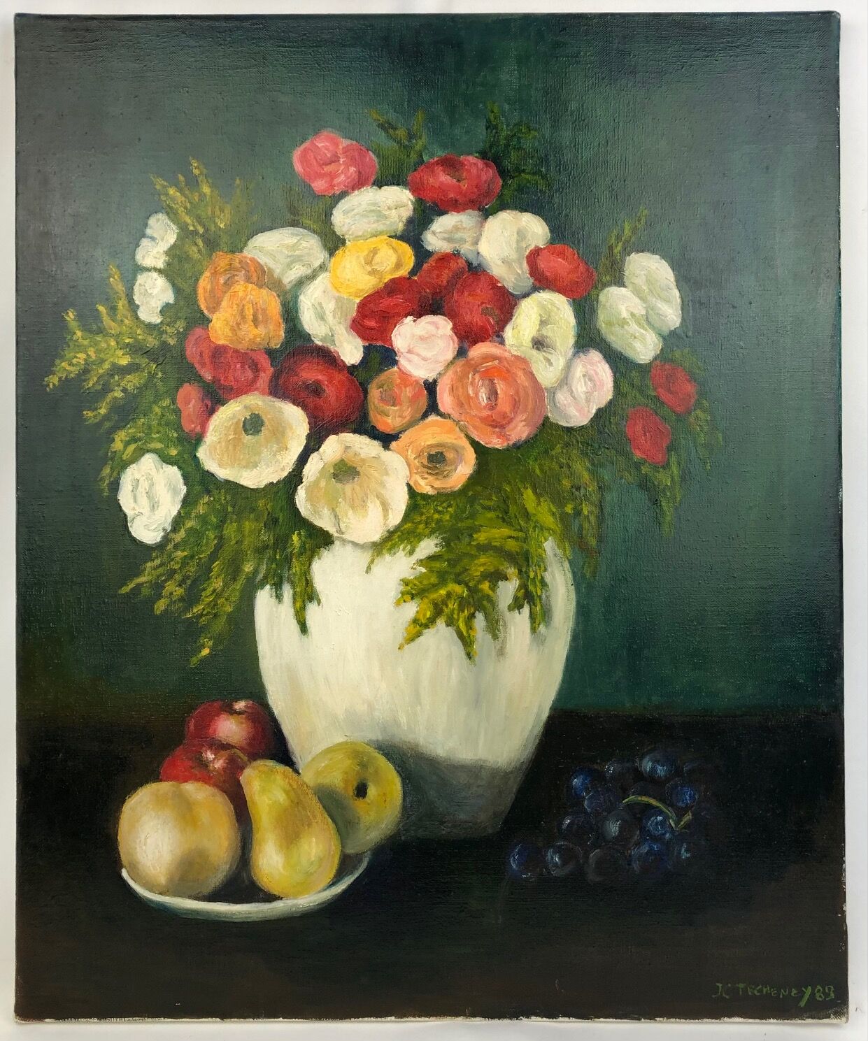 Table bouquet of flowers" Flowers and fruits" XXth