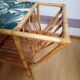 Vintage bamboo/rotin jungle style coffee table with built-in magazine holder
