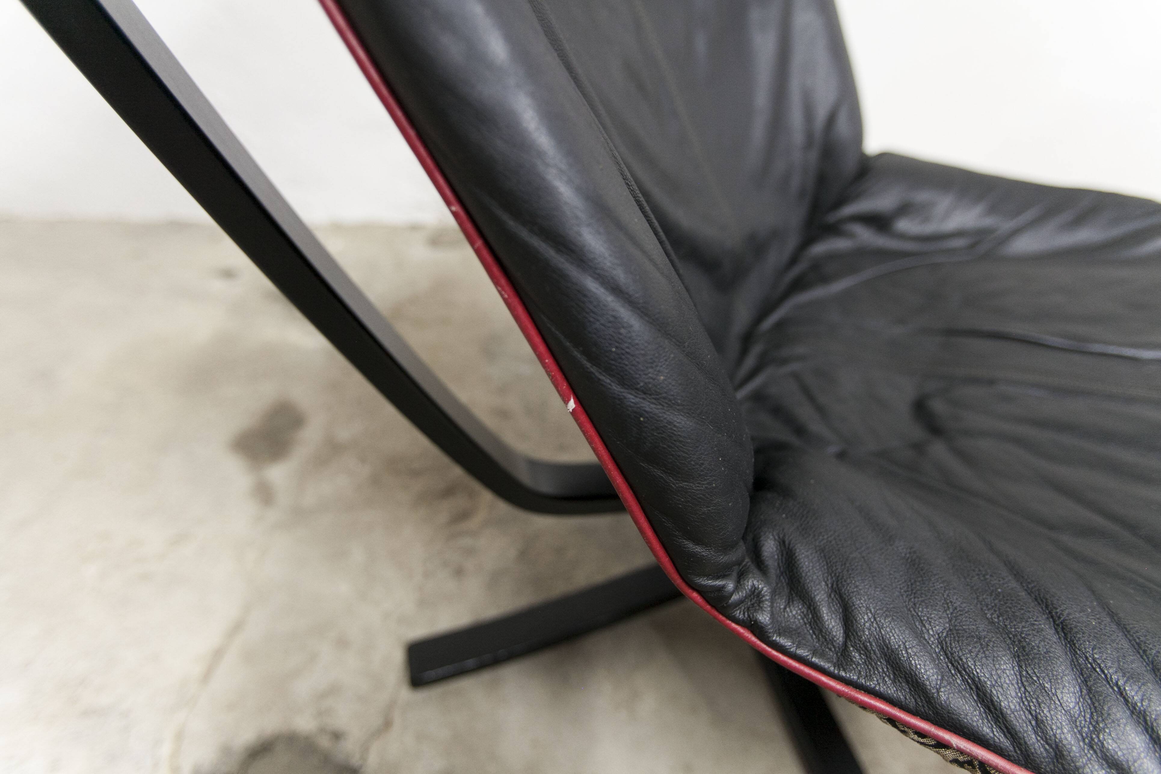 Set of armchair + ottoman viking p97 by Sigurd Russell for Poltrona Frau