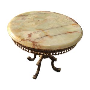 Table ronde plateau marbre