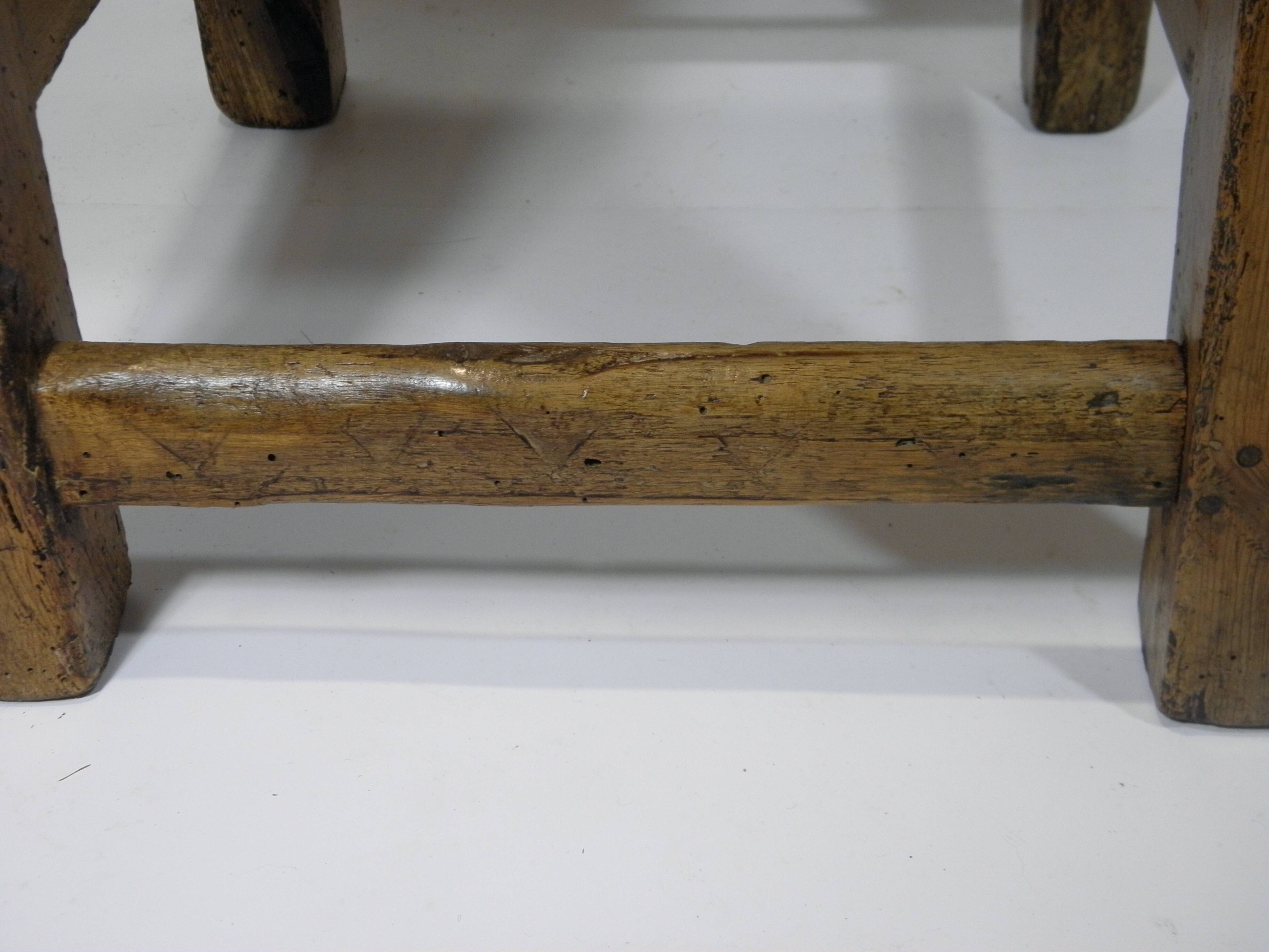 Antique wooden and straw chair, Folk Art - Spain