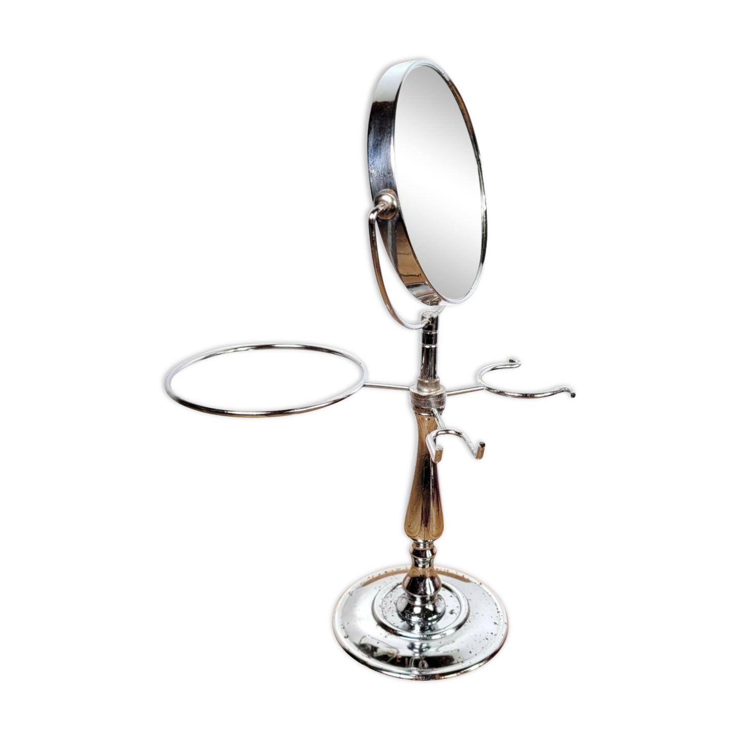 Small chrome barber mirror