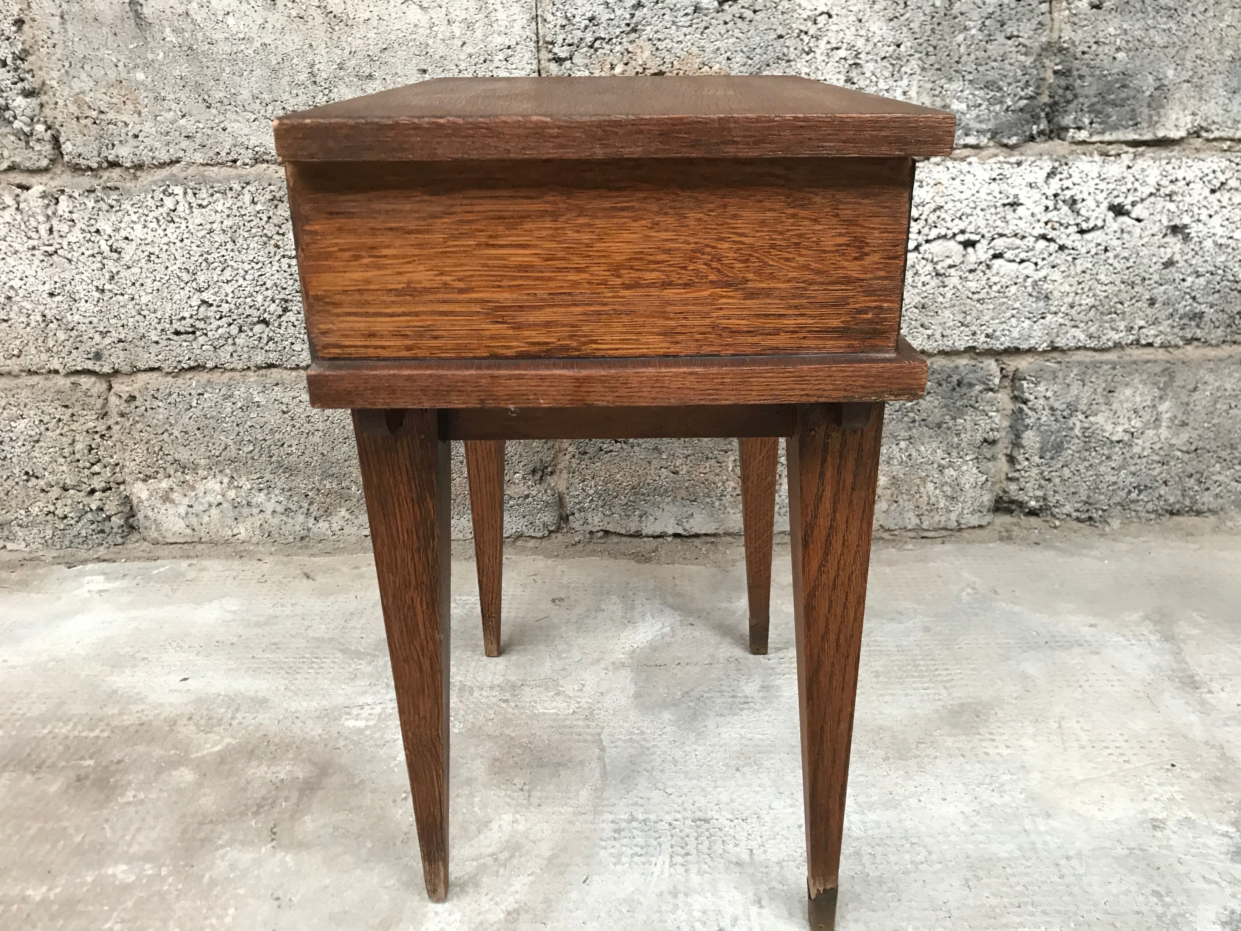 Bedside bedside table end of vintage 1950 vintage sofa - oak - retro bedside