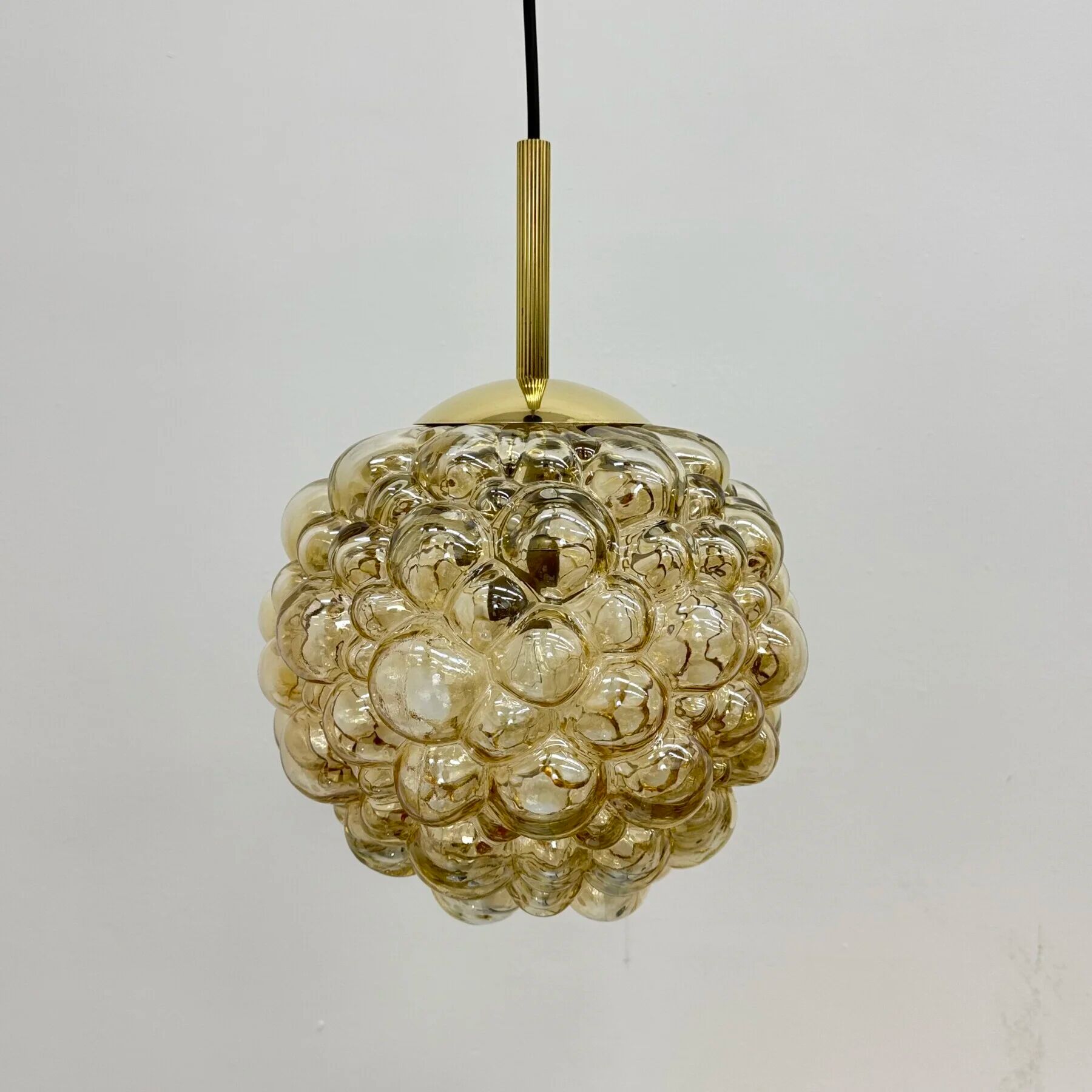 XL Helena Tynell glass bubble hanging lamp pendant, 1970s